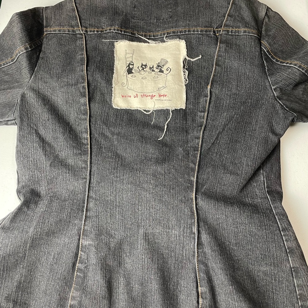 Vintage Rampage Jean Co. Jean Blazer Black Size L We Are all Strange Here - Picture 4 of 10